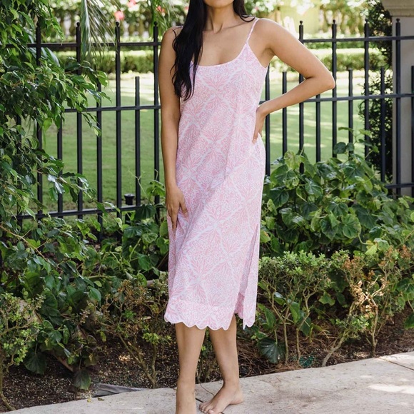 Heidi Carey Coral Filigree Slip Nightgown Dress - Picture 2 of 11